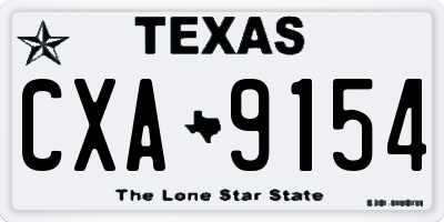 TX license plate CXA9154
