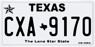TX license plate CXA9170