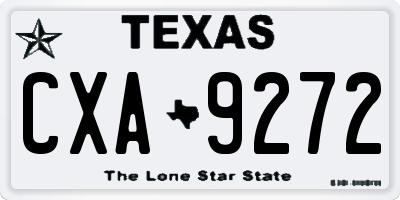 TX license plate CXA9272