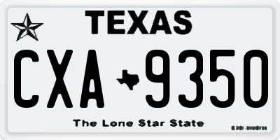TX license plate CXA9350