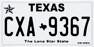 TX license plate CXA9367