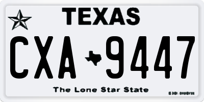 TX license plate CXA9447