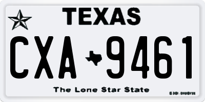 TX license plate CXA9461