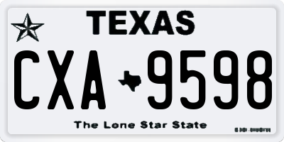 TX license plate CXA9598