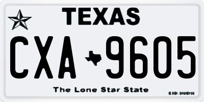 TX license plate CXA9605
