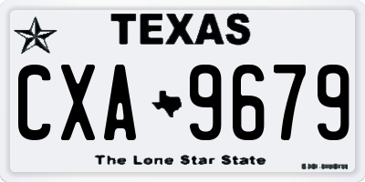 TX license plate CXA9679