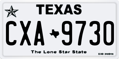 TX license plate CXA9730