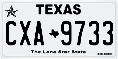 TX license plate CXA9733