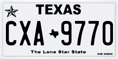 TX license plate CXA9770