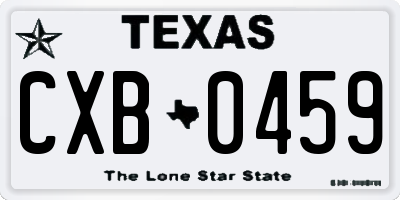 TX license plate CXB0459