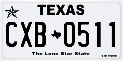TX license plate CXB0511