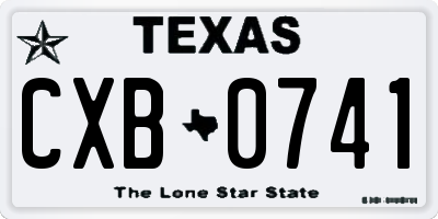 TX license plate CXB0741
