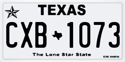 TX license plate CXB1073