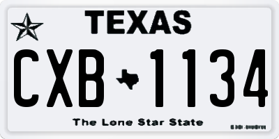 TX license plate CXB1134