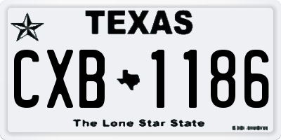 TX license plate CXB1186