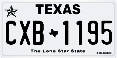TX license plate CXB1195