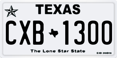 TX license plate CXB1300