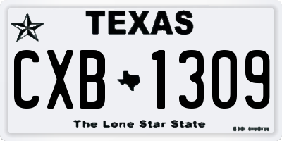 TX license plate CXB1309
