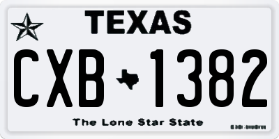 TX license plate CXB1382