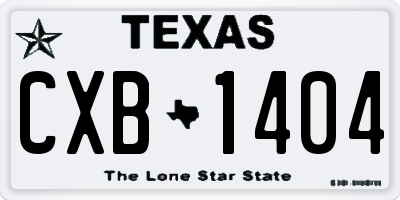 TX license plate CXB1404