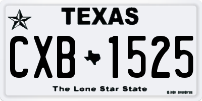 TX license plate CXB1525