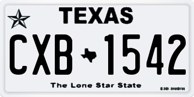 TX license plate CXB1542