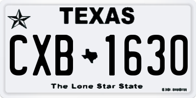 TX license plate CXB1630