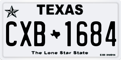 TX license plate CXB1684