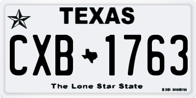 TX license plate CXB1763