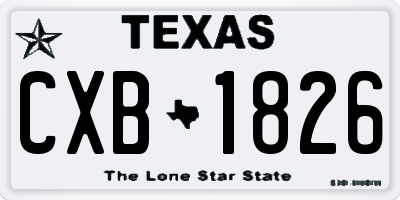 TX license plate CXB1826