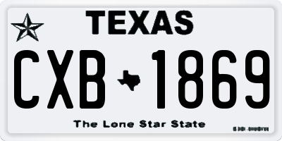TX license plate CXB1869