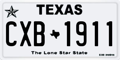 TX license plate CXB1911