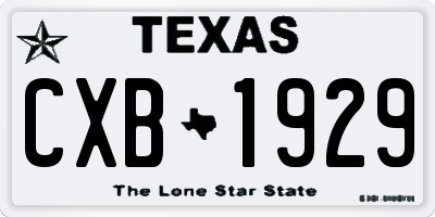 TX license plate CXB1929
