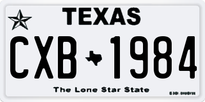 TX license plate CXB1984
