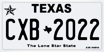 TX license plate CXB2022