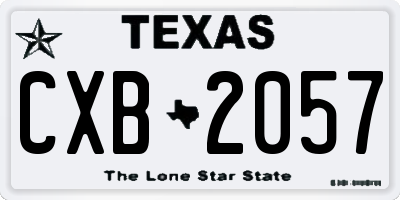 TX license plate CXB2057