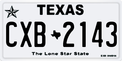 TX license plate CXB2143
