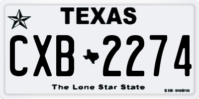 TX license plate CXB2274