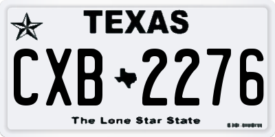 TX license plate CXB2276