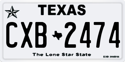 TX license plate CXB2474