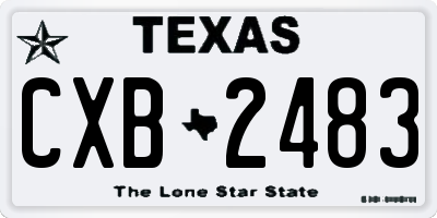TX license plate CXB2483