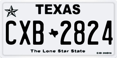 TX license plate CXB2824