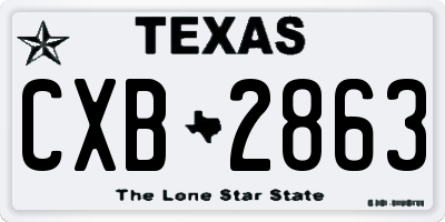TX license plate CXB2863