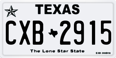 TX license plate CXB2915