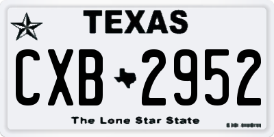 TX license plate CXB2952
