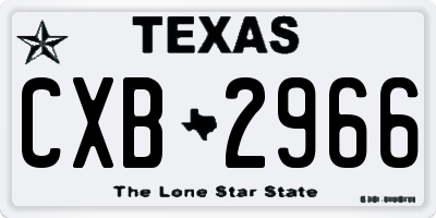 TX license plate CXB2966
