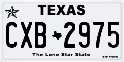 TX license plate CXB2975