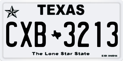 TX license plate CXB3213
