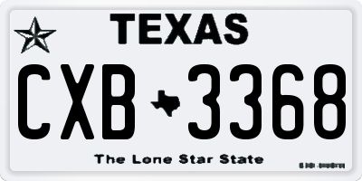 TX license plate CXB3368