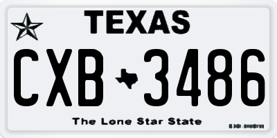 TX license plate CXB3486